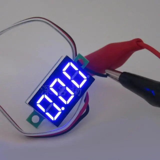 Alt view image 5 of 5 - DC 0-30V 3-Wire Voltmeter 3-Digit LED Display Panel Volt Meter Voltage Tester