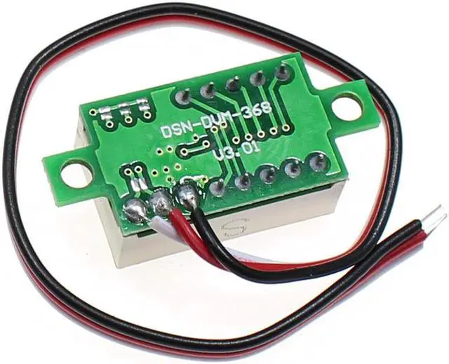 Alt view image 4 of 5 - (5 Pack) JacobsParts DC 0-30V 3-Wire Voltmeter 3-Digit LED Display Panel Volt Meter Digital Voltage Tester (Green)