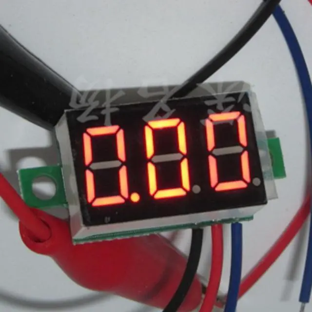 Alt view image 5 of 5 - DC 0-30V 3-Wire Voltmeter 3-Digit LED Display Panel Volt Meter Voltage Tester