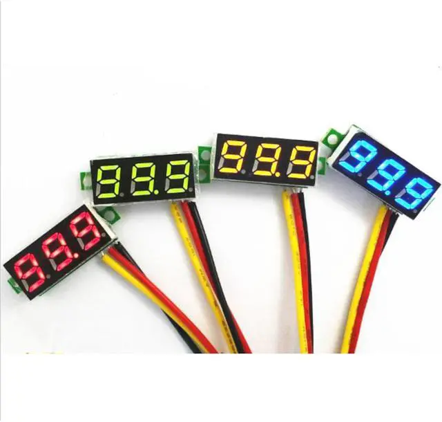 Alt view image 2 of 5 - Ultra-small 0-100V DC 3-Wire Voltmeter 3-Digit LED Volt Meter Voltage Tester