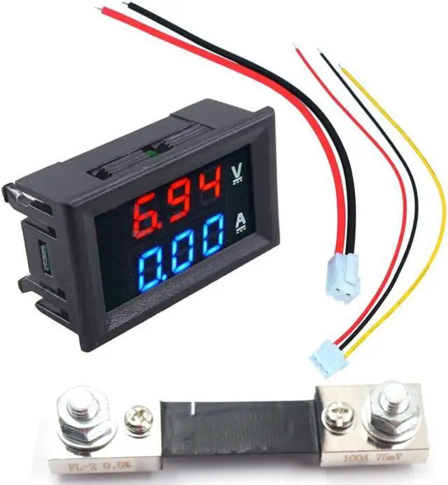 Alt view image 2 of 7 - DC 100V 100A Voltmeter Ammeter Volt Amp Meter Voltage Current Tester with Shunt