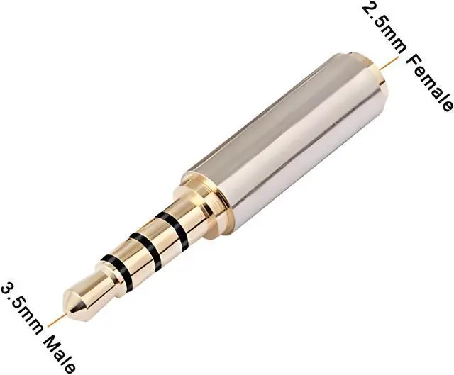 Alt view image 6 of 7 - 3.5mm Male to 2.5mm Female Stereo Mic Audio Headphone Jack Adapter Converter