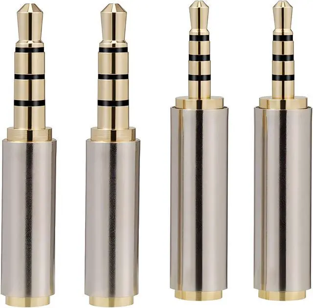 Main image of 4pc Combo 2.5mm 3.5mm Male Female Aux Audio Adapter Stereo Headphone Mic TRRS