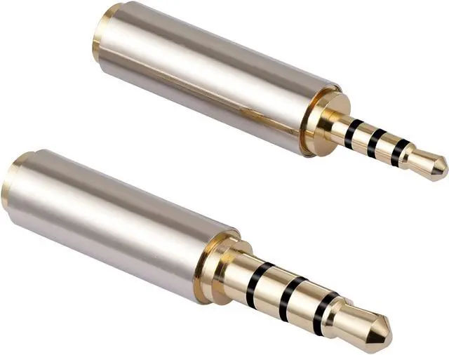 Alt view image 4 of 7 - 4pc Combo 2.5mm 3.5mm Male Female Aux Audio Adapter Stereo Headphone Mic TRRS