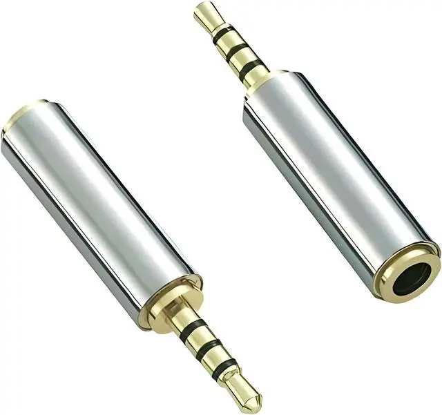 Alt view image 5 of 7 - 2.5mm Male to 3.5mm Female Stereo Mic Audio Headphone Jack Adapter Converter