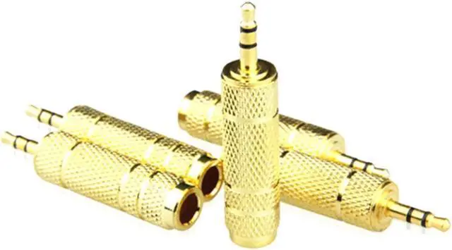 Alt view image 5 of 6 - 6.35mm 1/4" Female to 3.5mm 1/8" Male TRS Stereo Audio Headphone Mic Adapter