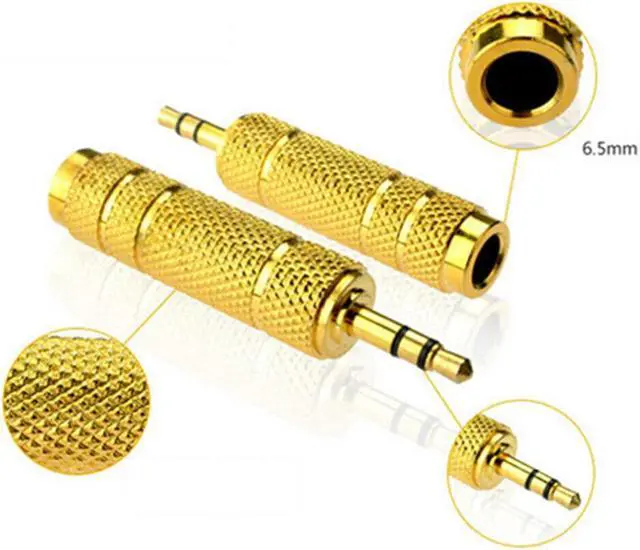 Alt view image 4 of 6 - 6.35mm 1/4" Female to 3.5mm 1/8" Male TRS Stereo Audio Headphone Mic Adapter