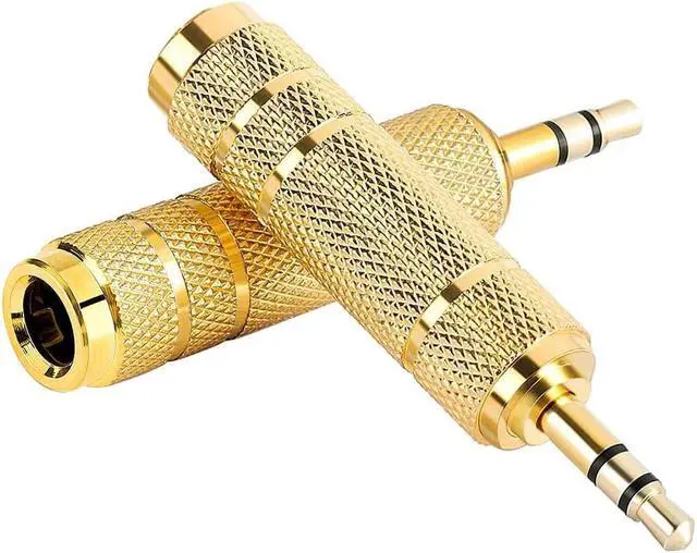 Alt view image 2 of 6 - 6.35mm 1/4" Female to 3.5mm 1/8" Male TRS Stereo Audio Headphone Mic Adapter