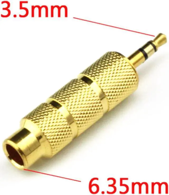 Alt view image 3 of 6 - 6.35mm 1/4" Female to 3.5mm 1/8" Male TRS Stereo Audio Headphone Mic Adapter