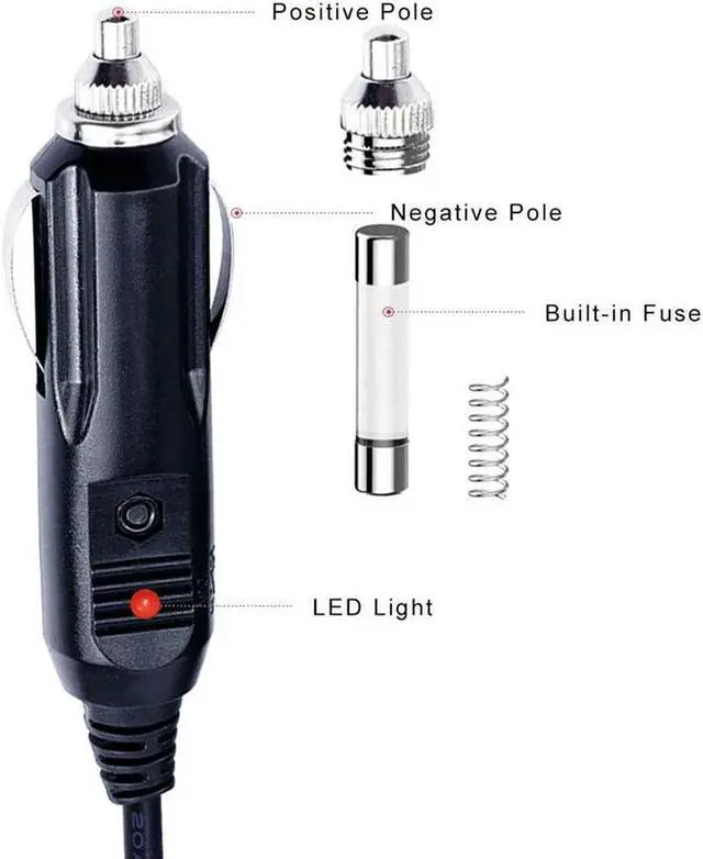 Alt view image 2 of 2 - 12V DC Car Charger Power Suppy Cable Cord Cigarette Lighter Plug 5.5mm x 2.1mm