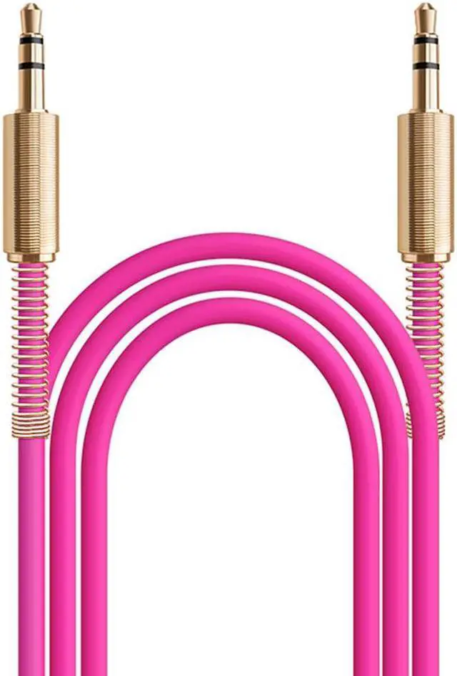 Main image of JacobsParts 2-Pack 3ft Aux Cable 3.5mm 1/8" Male to Male Stereo Auxiliary Audio Cord (Pink)