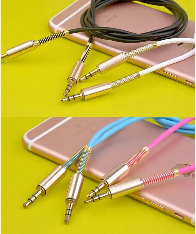 Alt view image 3 of 3 - JacobsParts 2-Pack 3ft Aux Cable 3.5mm 1/8" Male to Male Stereo Auxiliary Audio Cord (Pink)