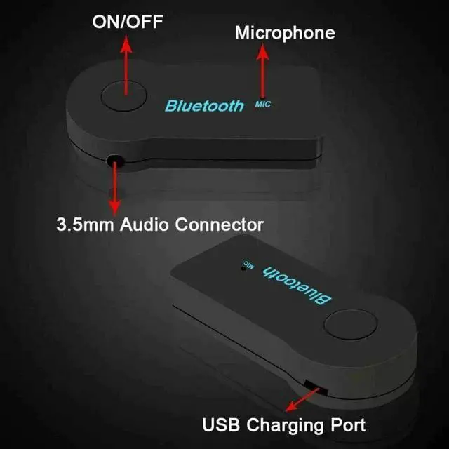 Alt view image 6 of 6 - Wireless Bluetooth Receiver 3.5mm AUX Audio Stereo Music Home Car Adapter Kit