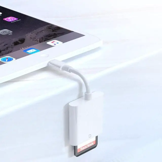 Alt view image 6 of 6 - SD Card Adapter Camera Reader for iPad iPhone 6 6S 7 8 Plus 11 12 Pro X Xs Max