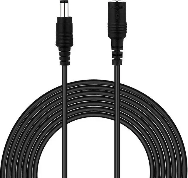 Main image of DC Power Extension Cable 5.5mm x 2.1mm Male Female Cord 18AWG 12V 24V 10A Heavy Duty (1.5 feet / 50cm)
