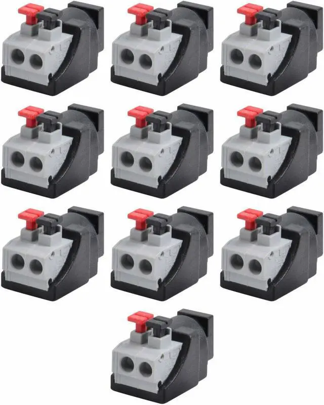 Alt view image 2 of 3 - 10pcs Female 5.5mm x 2.1mm DC Power Jack Screwless Quick Connect for LED 12V 24V