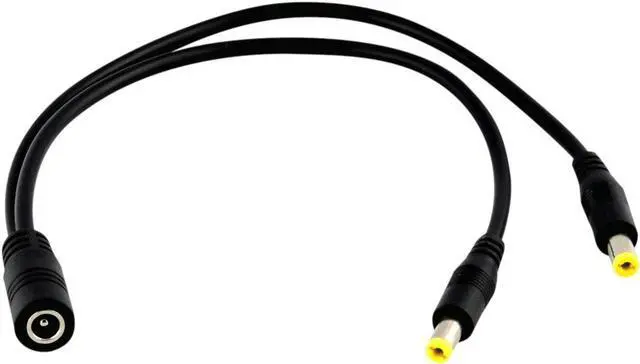 Main image of JacobsParts 1:2 DC Power Splitter Cable Cord 1 Female to 2 Male 5.5x2.1mm Port Pigtals 12V