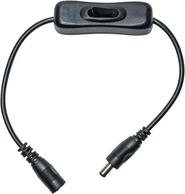 Main image of JacobsParts Manual Inline DC Power Switch Extension Cable Male to Female 5.5mm x 2.1mm Barrel for LED Strip Light and Other Low Voltage Applications