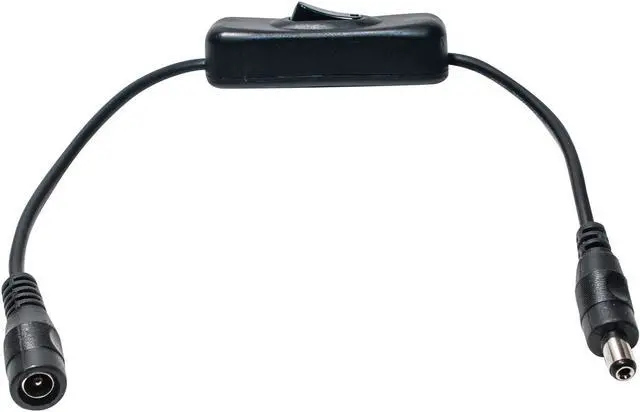 Alt view image 2 of 2 - JacobsParts Manual Inline DC Power Switch Extension Cable Male to Female 5.5mm x 2.1mm Barrel for LED Strip Light and Other Low Voltage Applications