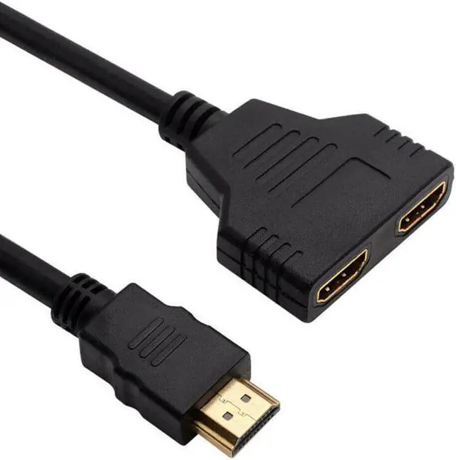 Alt view image 3 of 3 - HDMI Port Splitter Cable Male to Female 1 Input 2 Output Adapter Converter 1080P