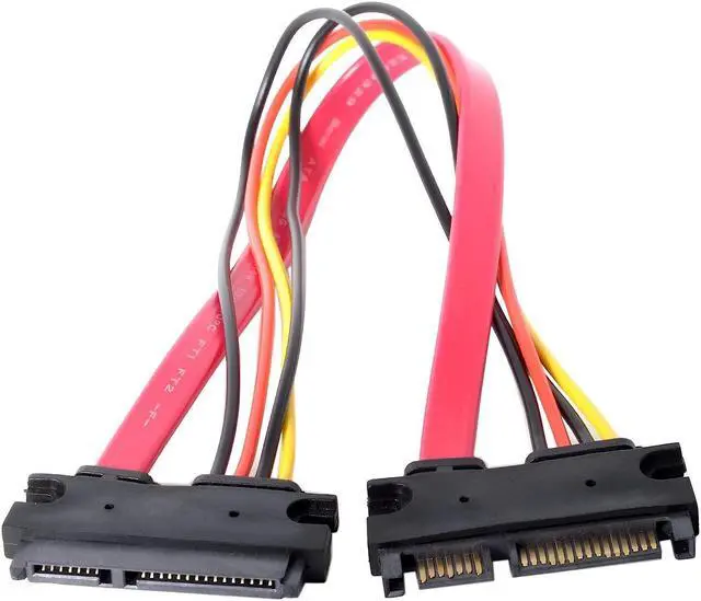 Alt view image 3 of 7 - JacobsParts 12" Male to Female 15+7 Pin Serial SATA HDD SSD Data Power Combo Extension Cable
