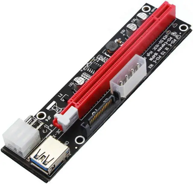 Alt view image 5 of 8 - PCI-E 1x to 16x Powered USB3.0 GPU Riser Extender Adapter Card