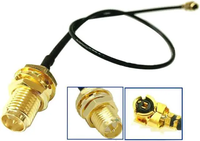 Alt view image 2 of 3 - 6" Mini PCI U.FL / RP to SMA Female Antenna WiFi Pigtail Cable ufl ipex 1.13mm