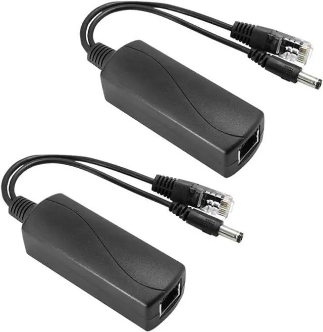 Main image of JacobsParts 48V to 12V 2A PoE Splitter Adapter IEEE 802.3af Compliant for Surveillance Security Camera, VoIP Phone, WAP, IP Cameras, Wireless AP (2-Pack)