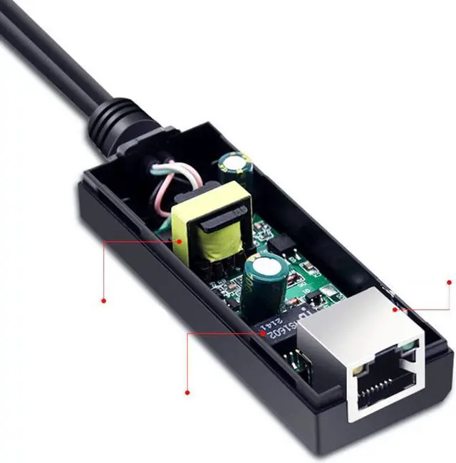 Alt view image 3 of 5 - PoE Splitter 48V to 5V 2.4A Micro-USB Adapter IEEE 802.3af IP Camera Pi & More