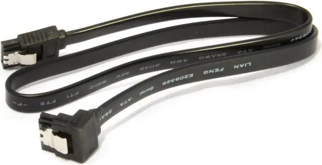 Alt view image 7 of 7 - SATA III Cable 6Gbps 90 Degree Right Angle Locking Latch 18 Inches for HDD SSD - Black