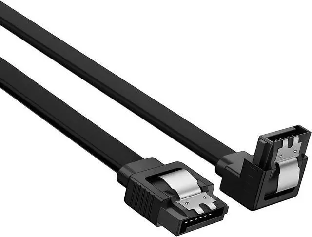 Alt view image 2 of 7 - SATA III Cable 6Gbps 90 Degree Right Angle Locking Latch 18 Inches for HDD SSD - Black