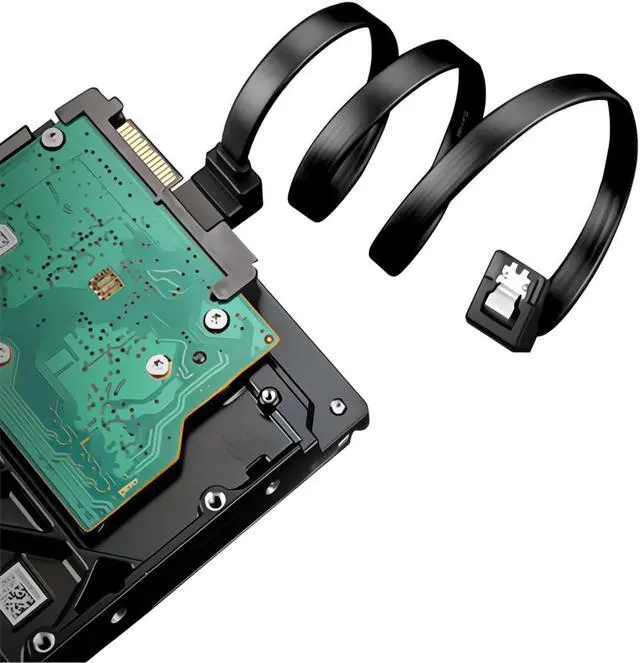 Alt view image 3 of 7 - SATA III Cable 6Gbps 90 Degree Right Angle Locking Latch 18 Inches for HDD SSD - Black