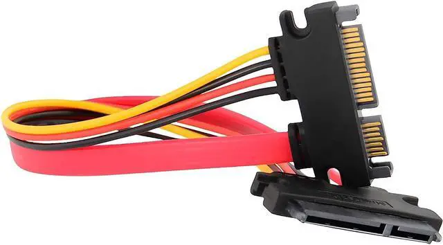 Main image of JacobsParts 12" Male to Female 15+7 Pin Serial SATA HDD SSD Data Power Combo Extension Cable