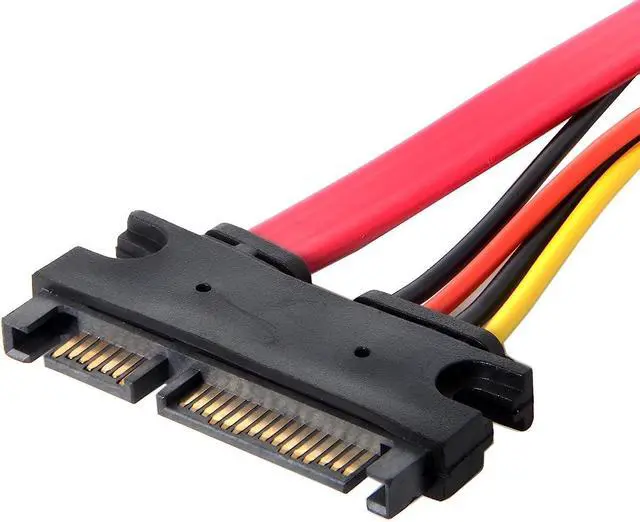 Alt view image 4 of 7 - JacobsParts 12" Male to Female 15+7 Pin Serial SATA HDD SSD Data Power Combo Extension Cable