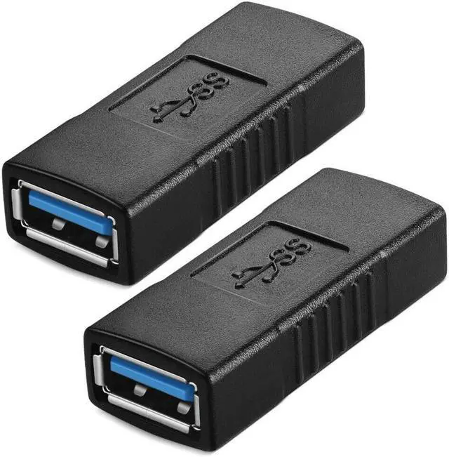 Alt view image 3 of 3 - USB 3.0 Type A Female to Female Extension Connector Adapter F/F, Black 2 pack