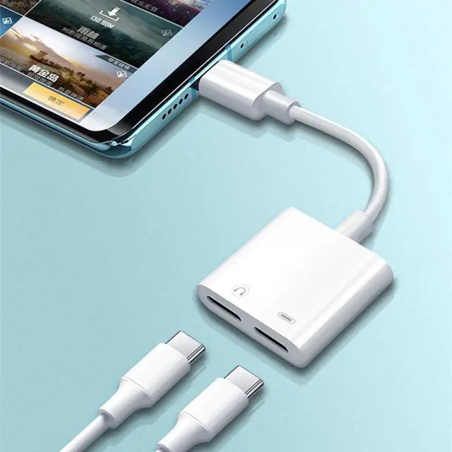 Alt view image 2 of 2 - USB-C Type C to 3.5mm 1/8" Aux Audio Headphone Adapter with Charging Active DAC