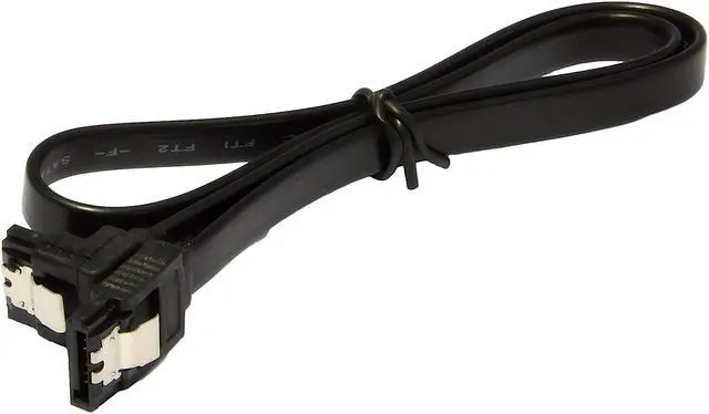 Main image of SATA III Cable 6Gbps 90 Degree Right Angle Locking Latch 18 Inches for HDD SSD - Black