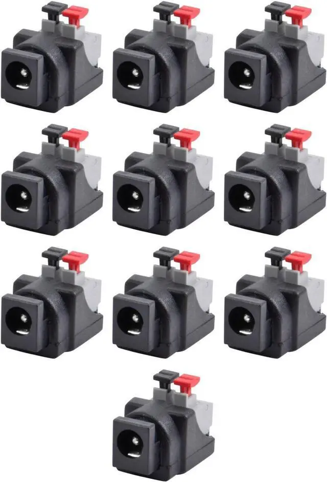 Main image of 10pcs Female 5.5mm x 2.1mm DC Power Jack Screwless Quick Connect for LED 12V 24V