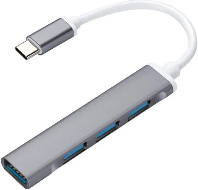 Main image of USB-C Type C to USB 3.0 4 Port Hub Splitter for PC Mac Phone MacBook Pro iPad Gray