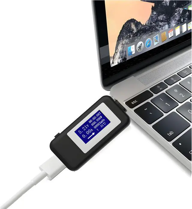 Alt view image 3 of 3 - USB C Power Meter Digital LCD Voltage Current Load Tester Tablets Laptops & More