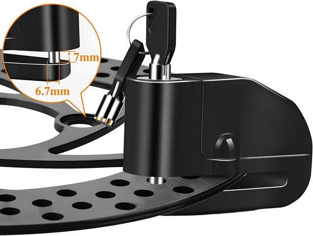 Alt view image 5 of 7 - JacobsParts Alarm Disc Lock Motorcycle Disc Brake Lock Anti-Theft Waterproof 110 dB 7mm Pin for Motorcycles Bike Scooter