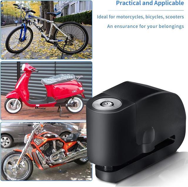 Alt view image 4 of 7 - JacobsParts Alarm Disc Lock Motorcycle Disc Brake Lock Anti-Theft Waterproof 110 dB 7mm Pin for Motorcycles Bike Scooter