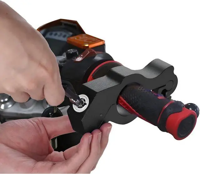 Alt view image 4 of 5 - Motorcycle Handlebar Lock Anti-Theft Grip Throttle Security Bike Scooter ATV