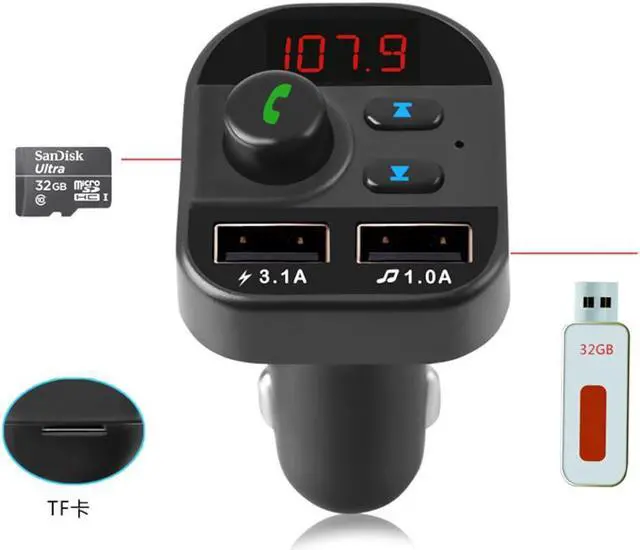 Alt view image 2 of 5 - Bluetooth FM Transmitter Car Radio Wireless Adapter Hands-free MP3 USB Charger