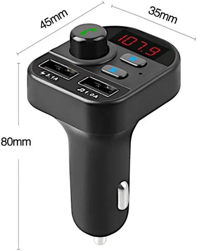 Alt view image 5 of 5 - Bluetooth FM Transmitter Car Radio Wireless Adapter Hands-free MP3 USB Charger