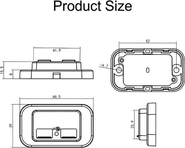Alt view image 4 of 7 - Dual USB PD Fast Charger USB-C Type C Power Outlet for Car Boat RV 12-24V 4.8A