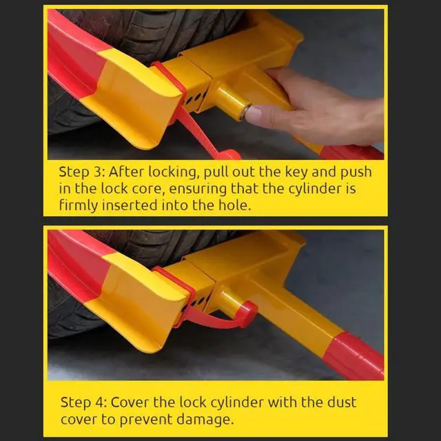 Alt view image 3 of 5 - JacobsParts Anti Theft Wheel Lock Tire Clamp Parking Boot for Car Truck SUV ATV RV Trailer