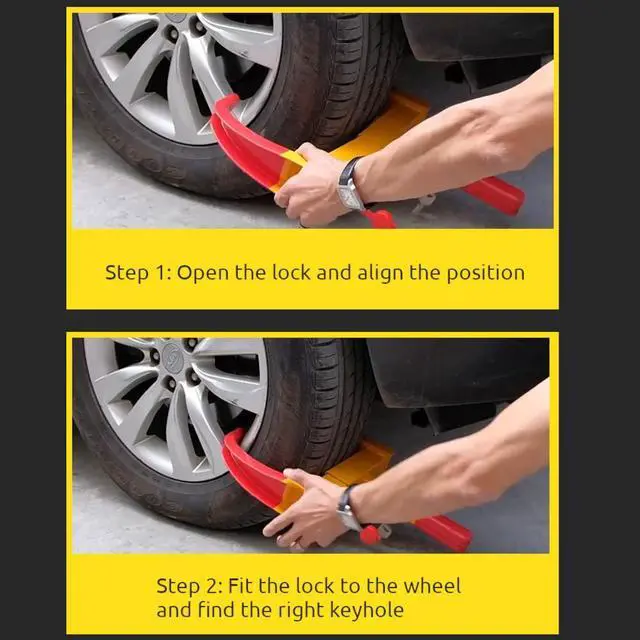 Alt view image 2 of 5 - JacobsParts Anti Theft Wheel Lock Tire Clamp Parking Boot for Car Truck SUV ATV RV Trailer