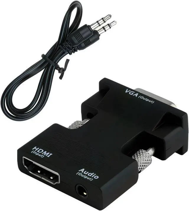 Alt view image 5 of 7 - HDMI Female to VGA Male Converter with Audio Adapter Support 1080P Signal Output