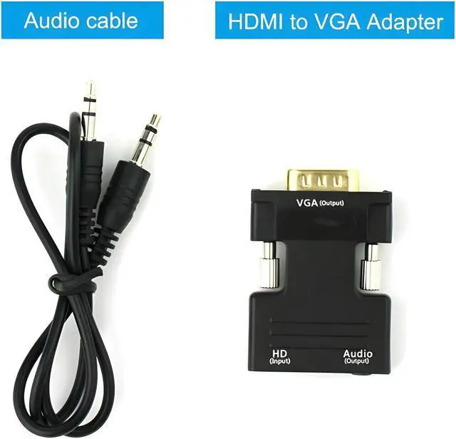 Alt view image 7 of 7 - HDMI Female to VGA Male Converter with Audio Adapter Support 1080P Signal Output